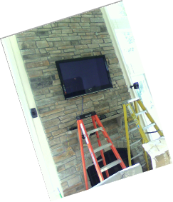 TV above fireplace